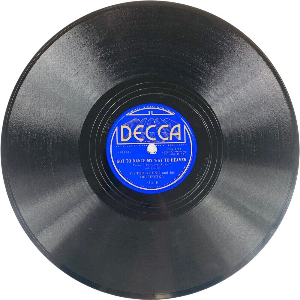 Victor Young Got To Dance My Way To Heaven 10 Inch Shellac 78 RPM Decca 815 VTG